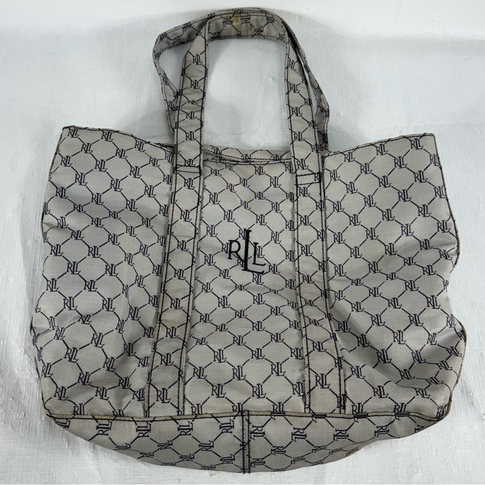 Lauren Ralph Lauren Large Nylon Canvas Packable Sachel/ Bag/Tote